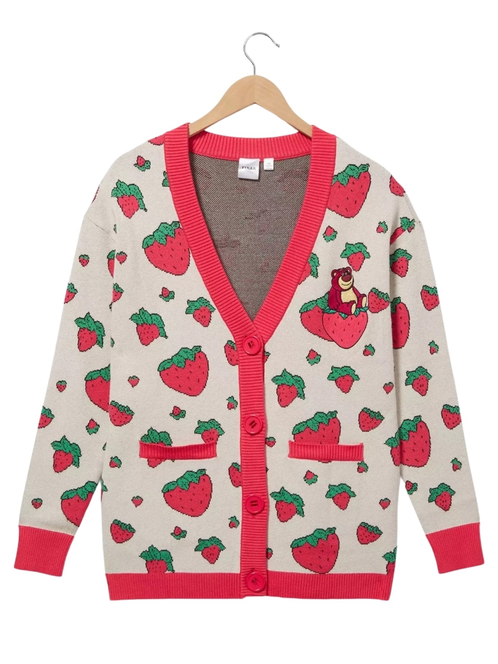 NWT Pixar Toy Story 3 Lotso Strawberry Print Size S Cardigan 4000-